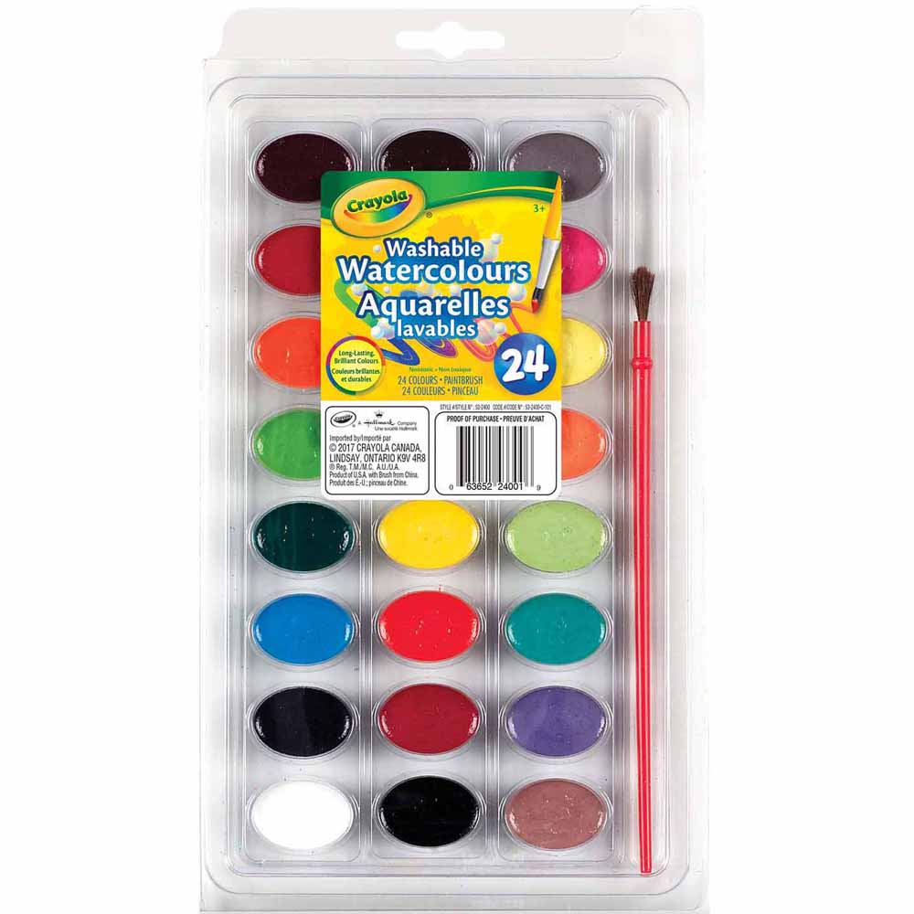 Crayola Washable Watercolour Paints, 24 Count
