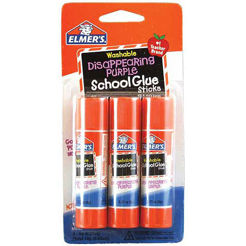 Elmer's Washable Disappearing Purple School Glue Sticks