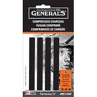 General Pencil Compressed Charcoal Sets, Black