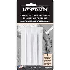 General Pencil Compressed Charcoal Sets, White