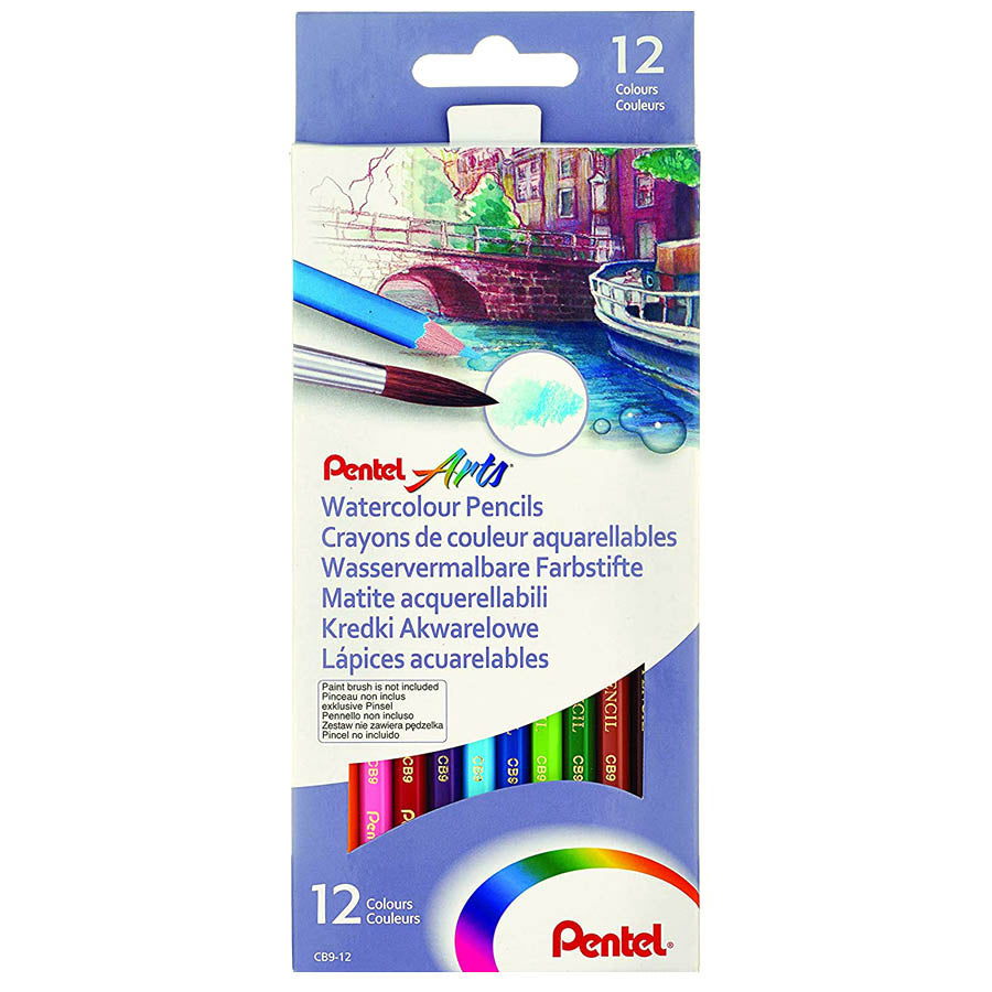 Pentel Arts WaterColour Pencils,12 Color Set