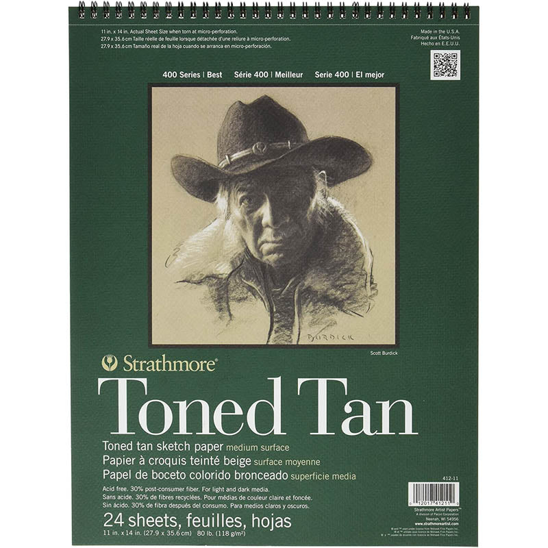 Strathmore Toned Sketch Paper Pads 400 Series Tan (Warm) 11”x14”