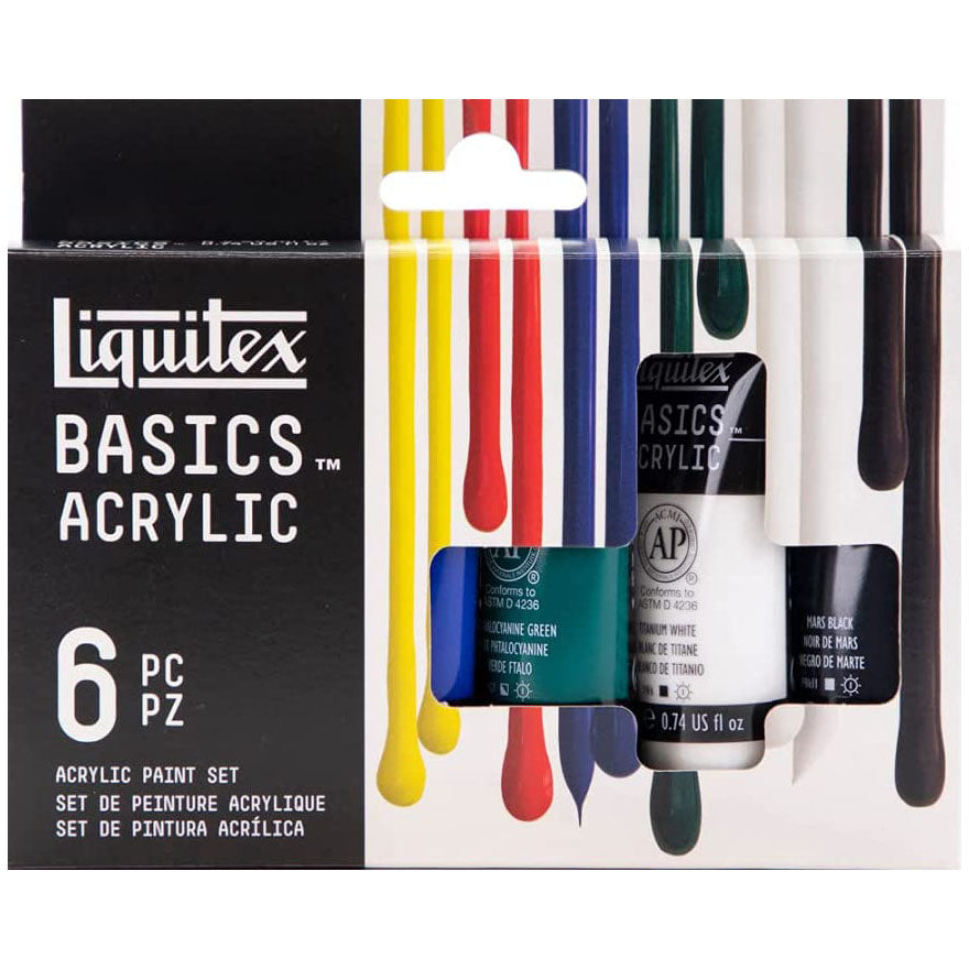 Liquitex Basics Acrylic Primary Colours Set - 6x22ml