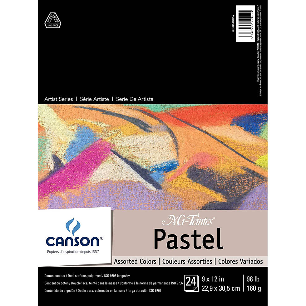 Canson Mi-Teintes Pastel Paper Pads - Assorted Colors - 9