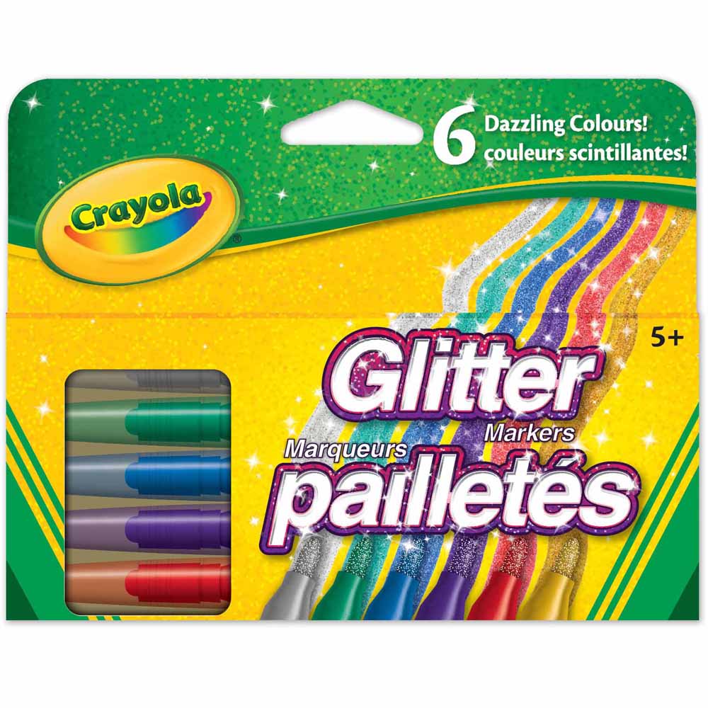 Crayola Glitter Markers, 6 Count