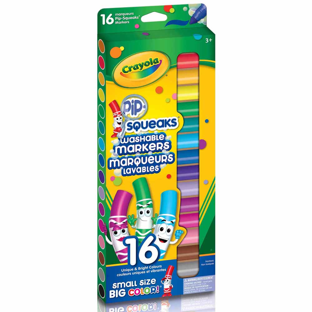 Crayola Pip-Squeaks Broad Line Washable Markers, 16 Count