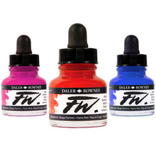 Load image into Gallery viewer, Daler-Rowney FW Acrylic Inks, 1 oz. Dropper-Top Bottles
