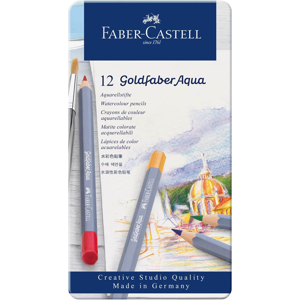 Faber-Castell Goldfaber Aqua watercolour pencil, tin of 12