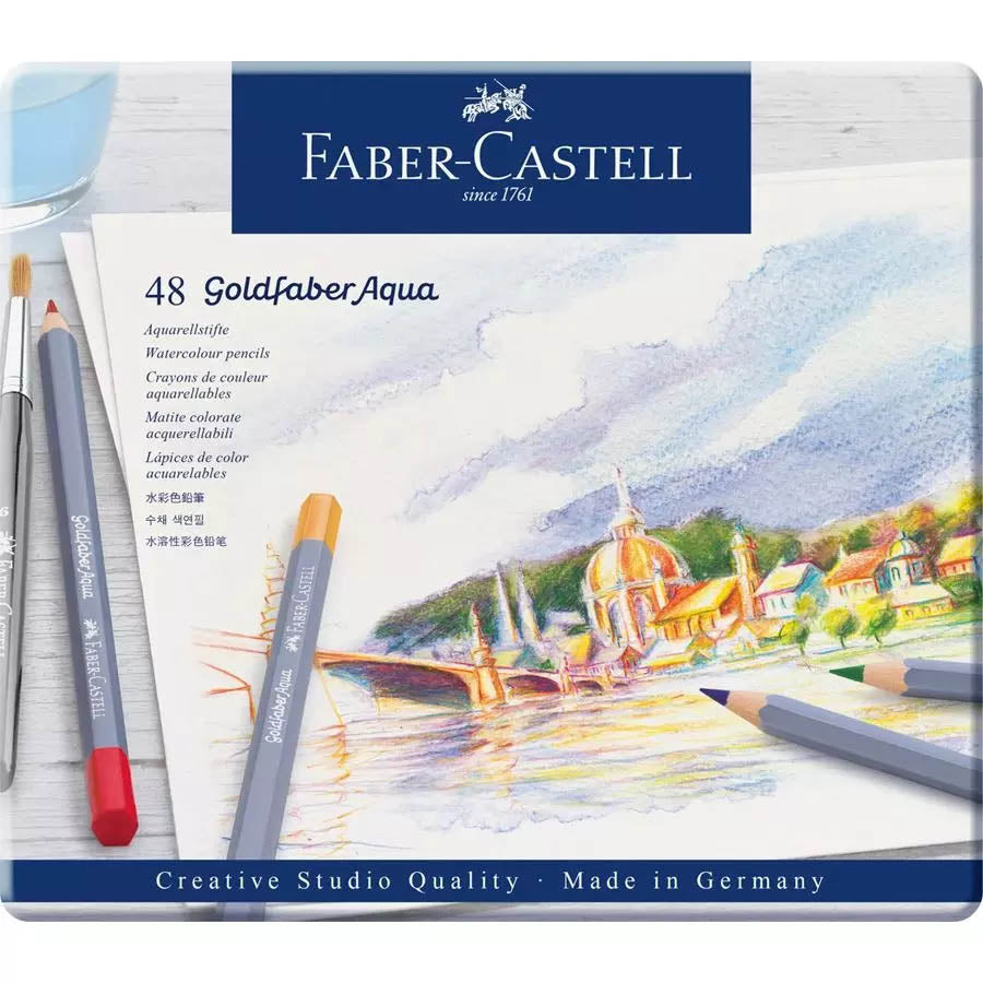 Faber-Castell Goldfaber Aqua watercolour pencil, tin of 48