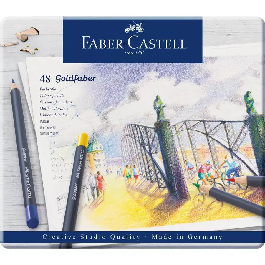 Faber-Castell Goldfaber colour pencil, tin of 48