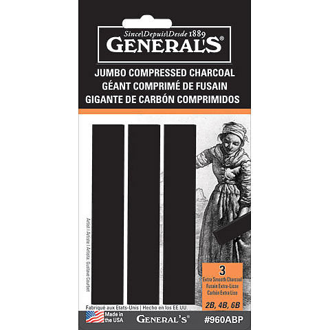 General Pencil Jumbo Compressed Charcoal Set