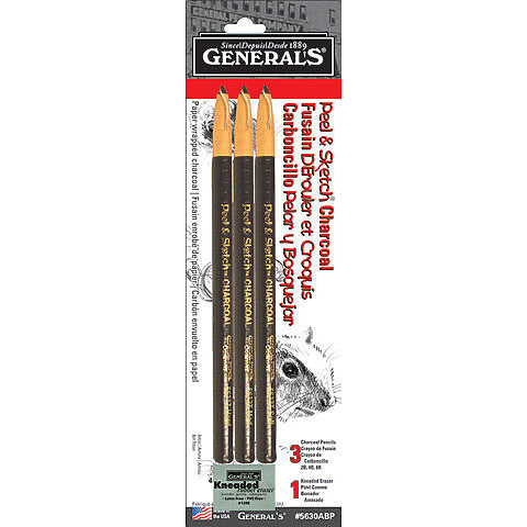 General's Peel & Sketch Charcoal Pencil Set