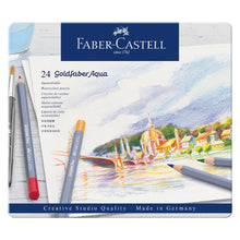 Load image into Gallery viewer, Faber-Castell Goldfaber Aqua watercolour pencil, tin of 24
