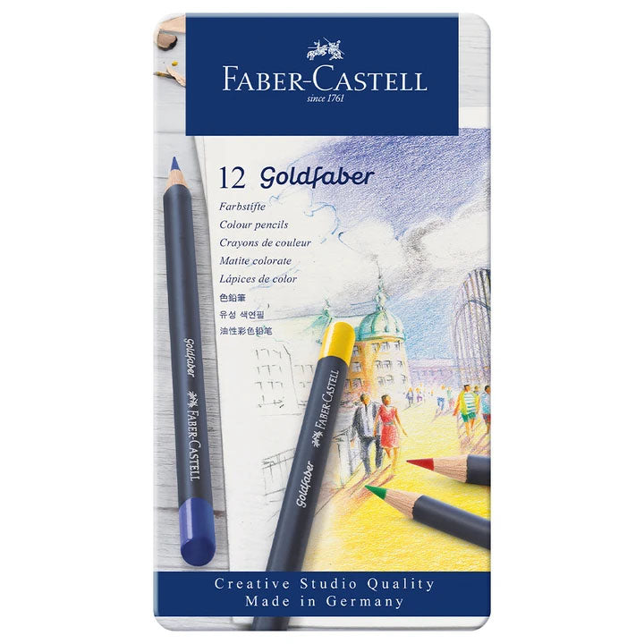 Faber-Castell Goldfaber colour pencil, tin of 12