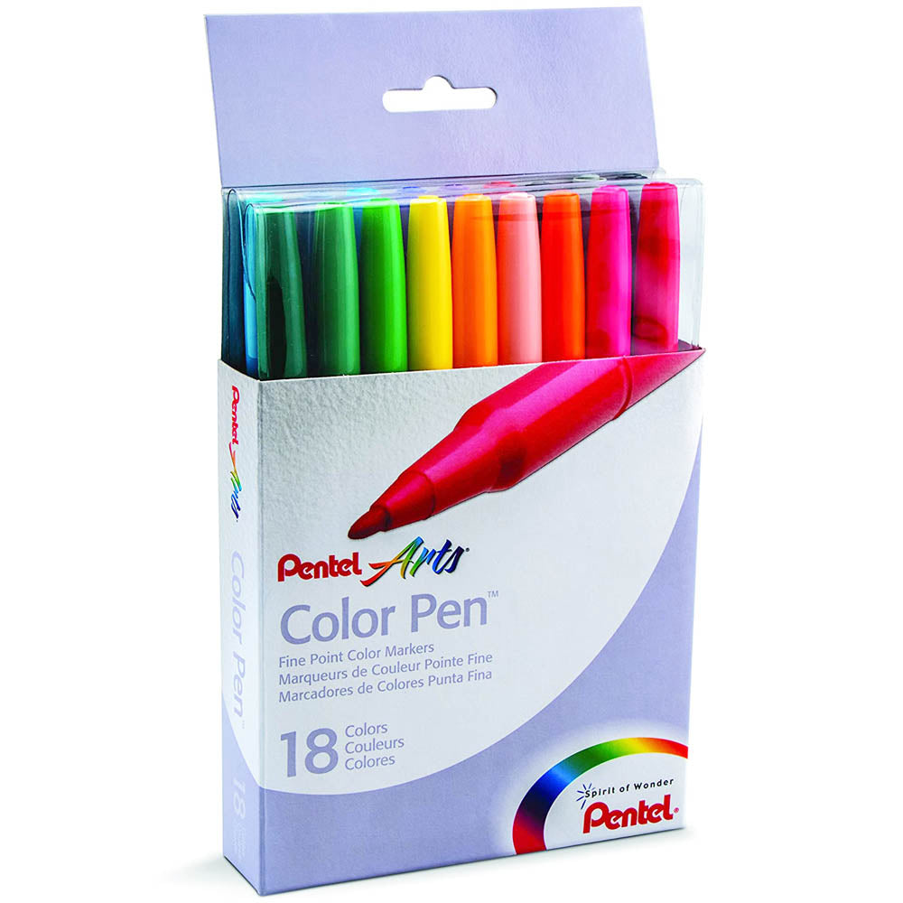 Pentel Atrs Color Pen, 18 Color Set