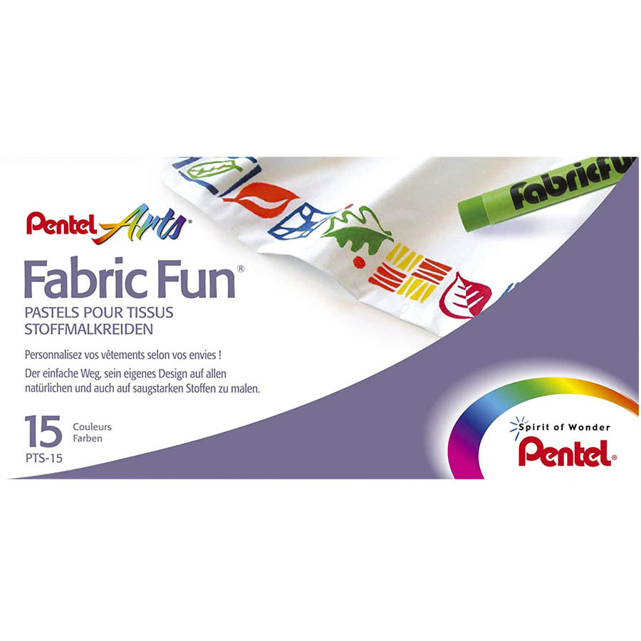 Pentel Arts Fabric Fun Pastels, 15 Color Set