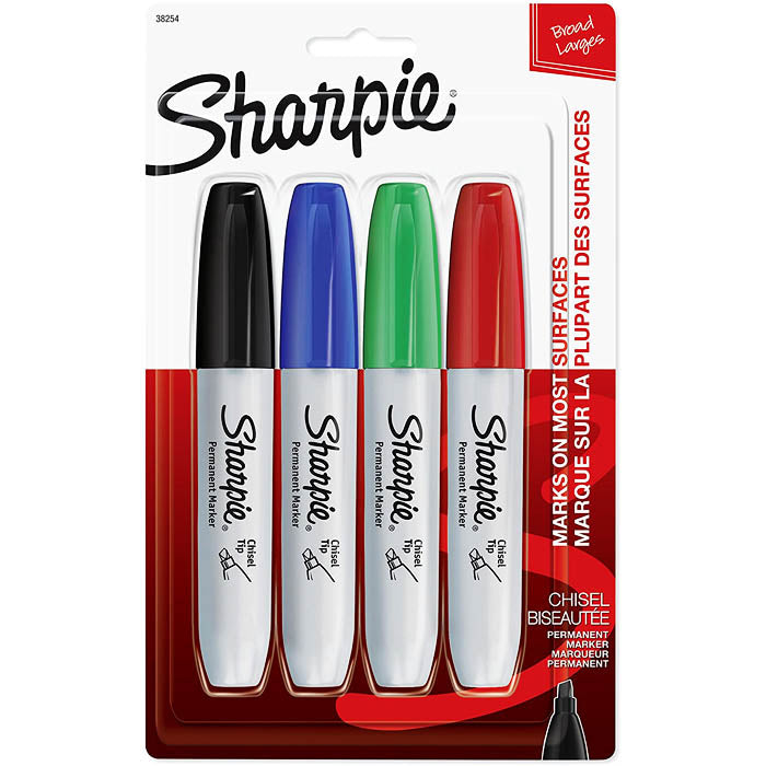 Sharpie Markers, 4-Color Assorted Chisel Set